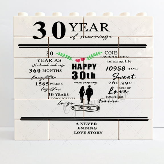 30 Year Marriage Anniversary Novelty Decorative Sign/Plaque,Gift for 30th Anniversary Couple Present for 30 years married anniversary Fun Desk Decor
