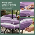 thumbnail image 3 of Round Outdoor Tablecloth with Umbrella Hole and Zipper, Purple Ombre Fitted Table Cover with Elastic Edge for 45-54 Inch, Modern Geometric Moire Abstract Art Waterproof Patio Tablecoths for Picnic, 3 of 9