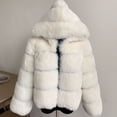thumbnail image 1 of Abrigo con capucha de piel de zorro falsa para mujer, chaqueta gruesa con capucha de lujo, abrigo de invierno de alta calidad, 2022, 1 of 5
