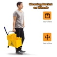 thumbnail image 5 of Mop and Bucket Set with Wringer On Wheels, 21 Quart Capacity Portable Wringer Trolley on Wheels, Side Press Floor Cleaning Wavebrake w/Handle, Mop Bucket for Home, , Restaurants, 5 of 8