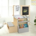 thumbnail image 3 of Patiojoy Ensemble Chevalet d'Art pour Enfants & Table & Banc Centre d'Art Multifonction Bureau avec Grand Rangement Chevalet Réglable Double Face Rouleau de Papier Remplaçable Gris, 3 of 9