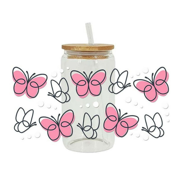 Papel de Transferencia de Calor para Botellas de Agua Tazas Bricolaje Artesanía, Patrón de Cristal de Navidad Fricción Decal Pegatinas para Coche Portátil Patineta Equipaje Muebles Bicicleta