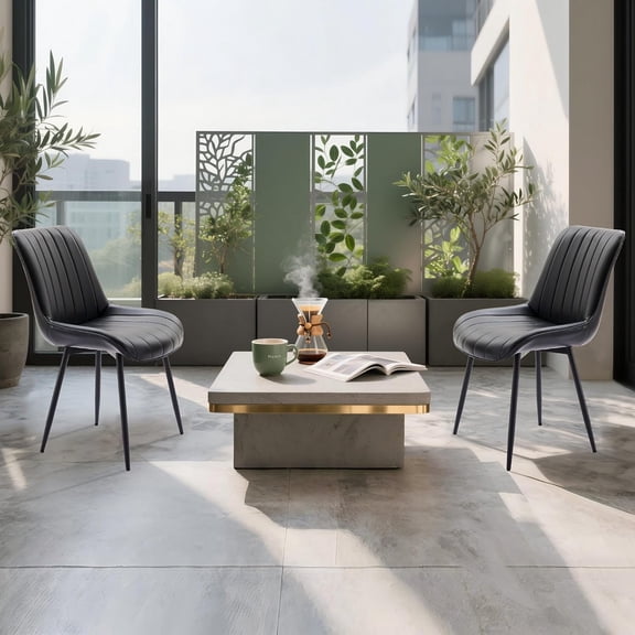 Dining Chairs Set of 2, Modern Dining Room Chairs Comfy Backrest Thick Upholstered Kitchen Chairs,Comfortable Mid Century Modern Chair With Metal Legs, Upholstered Side Chair for Livingroom