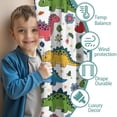 thumbnail image 3 of Blackout Kids Curtains,White Cartoon Dinosaurs Flowers Pattern Childrens Insulated Curtains Set Of 2,Bedroom Essentials,Toddler Room Decor 52"x84", 3 of 5