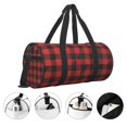 thumbnail image 3 of Easygdp Red Black Plaid Bolsa de Viaje, Bolsa de Mano, Bolsa de Gimnasio, Bolsa de Equipaje para Viaje, 3 of 6