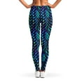 thumbnail image 2 of Turquoise Dragon Scales Pattern Print Leggings, Dragons Sexy Yoga Leggings For Women., 2 of 5