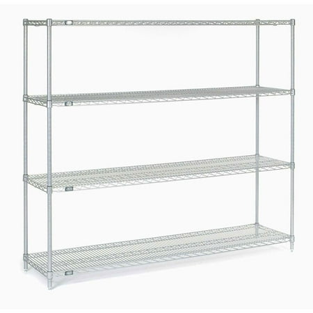 

Nexel 5 Tier Silver Epoxy Wire Shelving Starter Unit 72 W x 21 D x 86 H