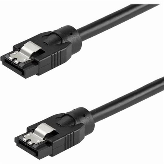 Startech.com 0.6 M Round Sata Cable - Latching Connectors - 6gbs Sata Cable - Sata Cable - Serial Ata 150/300/600 - Sata (r) Latched To Sata (r) Latched - 2 Ft - Round - Black