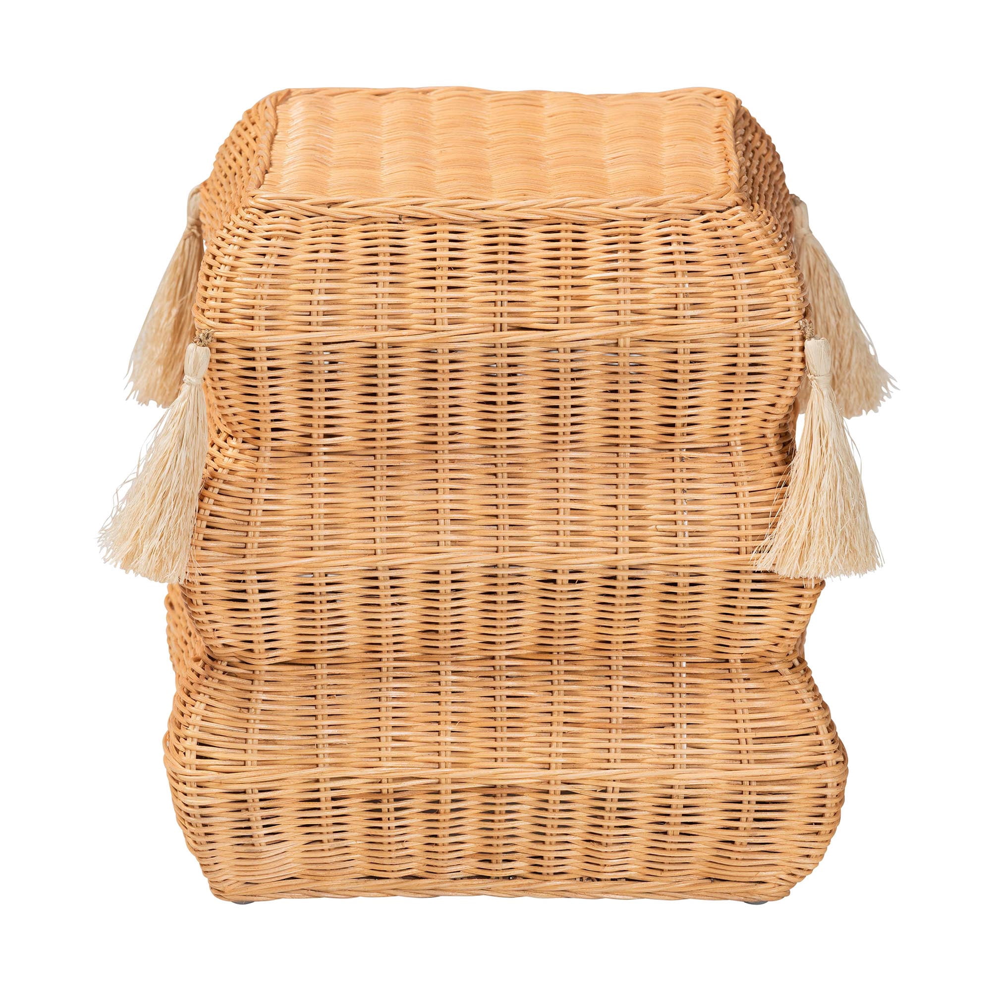 bali & pari Noura Boho Footstool, Light Honey