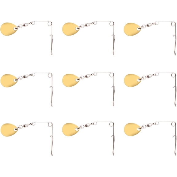 11 Pcs Gold Colorado Fishing Spinner Blades for Crappie Spinnerbait, Stainless Steel 0.8mm Wire Crappie Spin for Jig Lure, High Reflectivity for Freshwater Saltwater