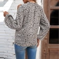 thumbnail image 4 of LEAVINGSUO Long Sleeve Shirts for Women, Fall Womens Tops Womens Summer Casual Floral Printing Round Neck Long Sleeve Off Shoulder Tops Loose Blouses, 4 of 7