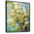 thumbnail image 2 of Designart "Spring Blooms of American Basswood Tree I" Landscapes Framed Wall Art - Country Green Tree Entryway Framed Wall Art Print, 2 of 6