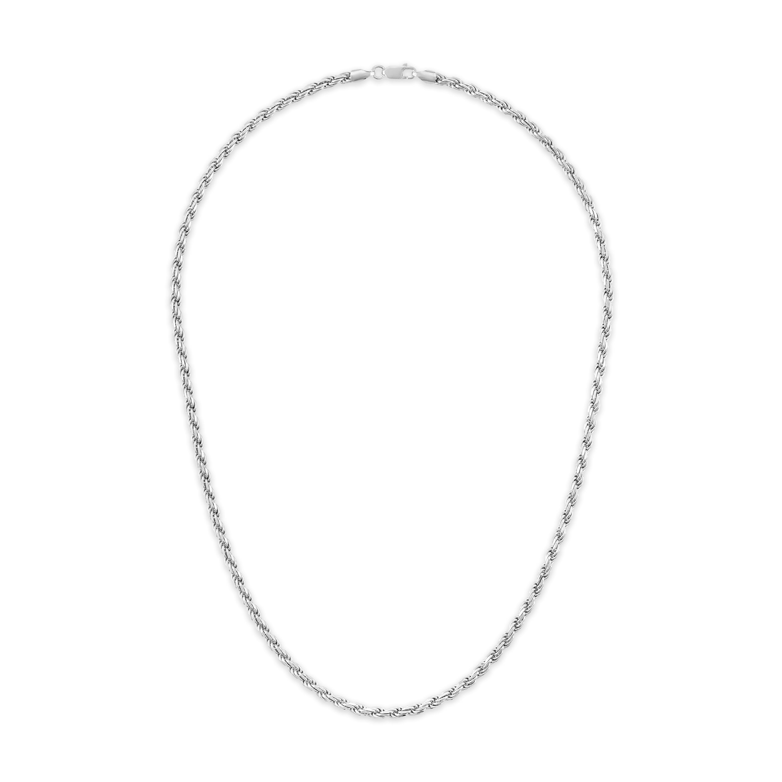 Brilliance Fine Jewelry Italian Sterling Silver 3.8mm Rope Chain Necklace, 22"