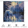 thumbnail image 2 of 4 Pieces Cartoon White Horse Shower Curtain Set Dreamy Castle Scenery Bathroom Decor Sets with Rugs Bathroom Accessories Set Bathroom Curtain Shower Set with 12 Hooks, 2 of 8