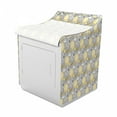 thumbnail image 2 of Yellow Flower Washer Cover, Abstract Geometric 60's Pattern in Modern Design Pastel Colors, Washroom Decor with Dust Protection, 29" x 28" x 40", Pale Yellow Pale Grey, by Ambesonne, 2 of 3