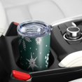thumbnail image 5 of 20oz Tumblers Green Christmas Snowflake Pattern Stainless Steel Vacuum Insulated Double Wall Travel Tumbler Cups Mug with Lid and Straw,Cleaning Brush for Cold & Hot Drinks, 5 of 7