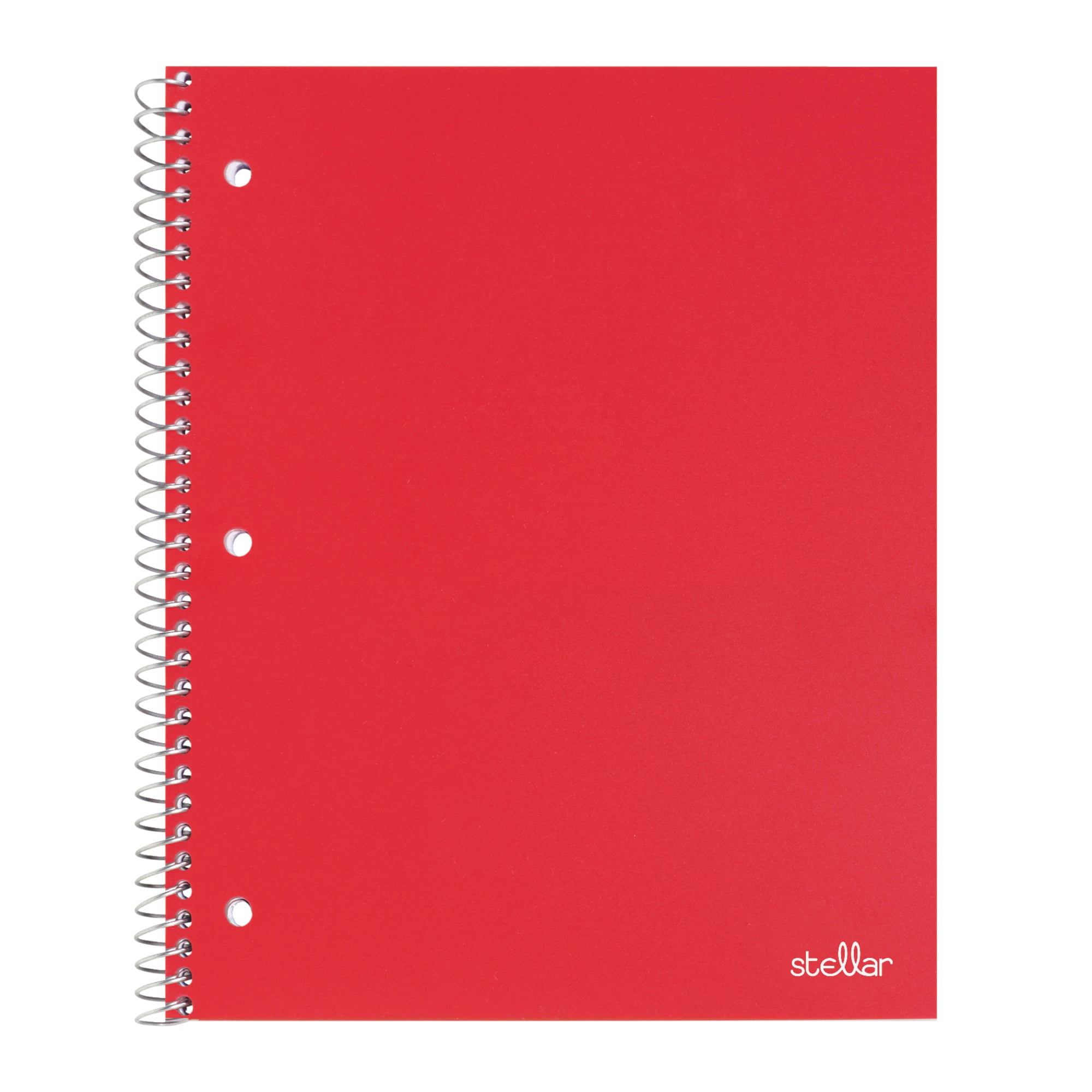 Office Depot® Brand Stellar Poly Notebook, 8' x 10 1/2', 1 Subject, Wide Ruled, 200 Pages (100 Sheets), Red