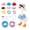 D, variant on Yardvibe 18PC Desk Goose Outfits, 7 Inch Summer Mini Porch Goose Outfits Hats Sunglasses Swimming Ring Necklaces Dresses for Magnetic Geese Statue, Key Holder Table Decor (D)
