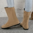 thumbnail image 4 of B91xZ Winter Boots for Women High Chunky Block Heel Mid Calf Boots,Khaki 9, 4 of 5