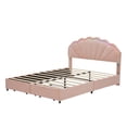 thumbnail image 5 of Full Size Upholstered Smart LED Bed Frame with 2 Storage Drawers and Chic Double Petal Headboard , Princess Platform Bed with Smart LED Light, 5 of 8