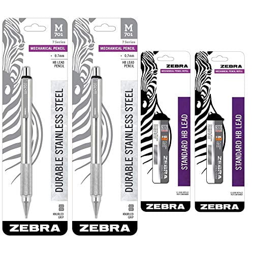 Zebra M701 Stainless Steel Mechanical Pencil, 0.7mm Point Size