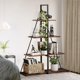 thumbnail image 2 of 4 - tier ladder estante, moderno industrial, sailboat - shaped structure, abiertos almacenamiento estantes - negra y rustic brown, para sala de estar, dormitorio, oficina en casa, 2 of 8