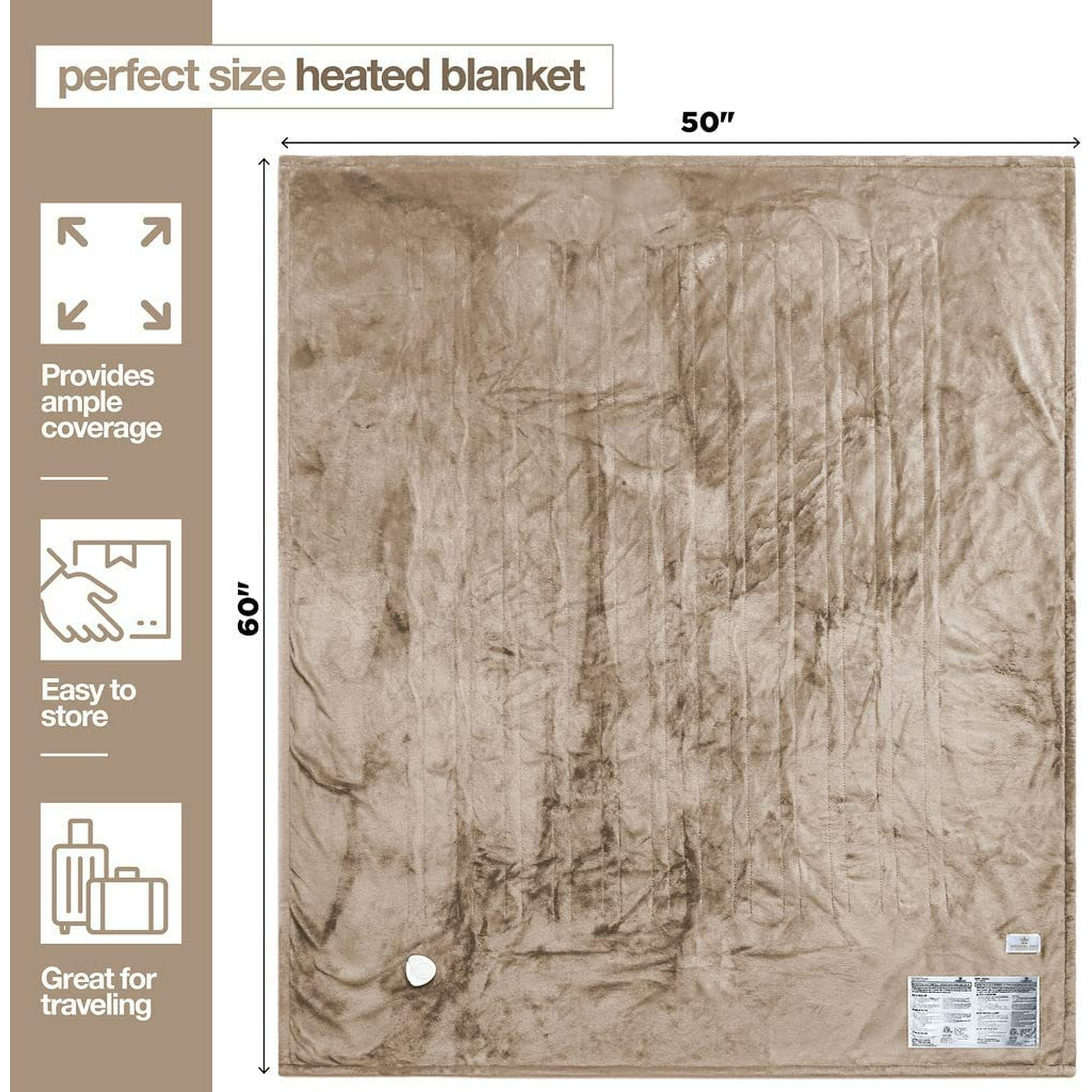 Medical king Heated Blanket, Machine Washable Extremely Soft & Comfortable Electric Blanket Throw Fast Heating with Hand Controller 10 Heating Settings & auto Shut-Off
