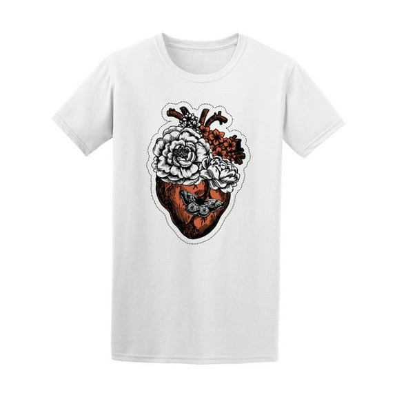 Floral Anatomical Heart Sticker Tee Men's -Image by Shutterstock