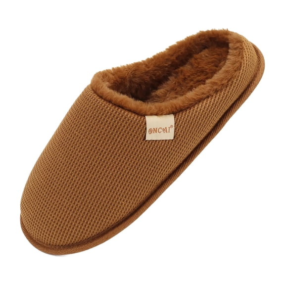 ONCAI Fuzzy Slippers for Women Cushion Memory Foam Woman Slippers 2026 Faux Fur High-Density Warm Cozy Soft Slide Slipper Comfy House Winter Winter House Shoes Indoor Outdoor Plush Khaki Size 6 US