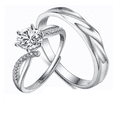 thumbnail image 1 of Anillo De Promesa Plata 925 Hombre Y Mujer Ajustables Plata, 1 of 4
