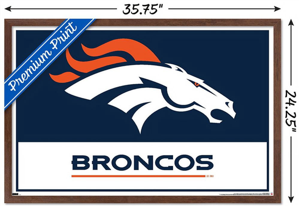 NFL Denver Broncos - Logo 21 Wall Poster, 22.375" x 34", Framed