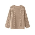 thumbnail image 3 of Women Oversized Sweater Chunky Cable Knit Sweater Knitted Sweater Pullover Trendy Fall Essentials Light Khaki S, 3 of 9