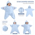 thumbnail image 4 of GiLiling Baby Starfish Onesie Halloween Zipper Hooded Star Suit Newborn Outfit Cute Dress-Up Outfit for Christmas Festival and Baby Party Dressing‑up (Sky Blue, 6-9 Months), 4 of 5