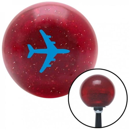 American Shifter 56477 Blue Commercial Airplane Red Metal Flake Shift Knob with M16 x 1.5 Insert Shifter