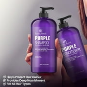 BOTANIC HEARTH Purple Shampoo and Conditioner Set - for All Shades of Blonde, Silver and Gray Hair - Enhances Highlights - Sulfate Free, Paraben Free, 16 fl oz each