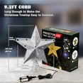 thumbnail image 3 of Glittering 3D Silver Star Christmas Tree Topper with Rotating Snowflake Projector Lamp, 9.2ft Cord,Festive LED Lighted Ornament for Xmas Home, Holiday Party, 3 of 7