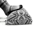 thumbnail image 5 of Mexican Print Foot Rest, Vintage Style Aztec Inspired Monochrome Triangles Rhythmic Motif, Non-Slip Backing Ergonomic Memory Foam Leg Support for Office, Charcoal Grey and White, by Ambesonne, 5 of 5