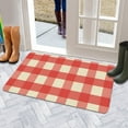 thumbnail image 3 of Charming 30x17in Linen Buffalo Plaid Rug - Vibrant Indoor/Outdoor Check Rugs Non-Slip Washable Ideal for Layering Door Mats Front Porch Kitchen Farmhouse Entryway, 3 of 6