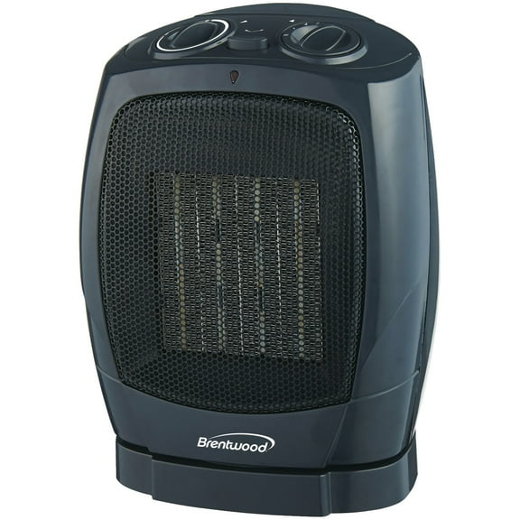 Brentwood H-C1600 1500-Watt Portable Oscillating Ceramic Space Heater and Fan, Black