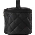 thumbnail image 3 of 1 bolsa de maquillaje negra de gran capacidad, portátil, impermeable, almacenamiento de maquillaje de estilo clásico. JM, 3 of 5