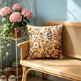 thumbnail image 4 of Vintage Floral Throw Pillow Covers, Short Pile Plush Boho Decorative Square Pillowcases for Living Room Couch Bed Decor, 4 of 6