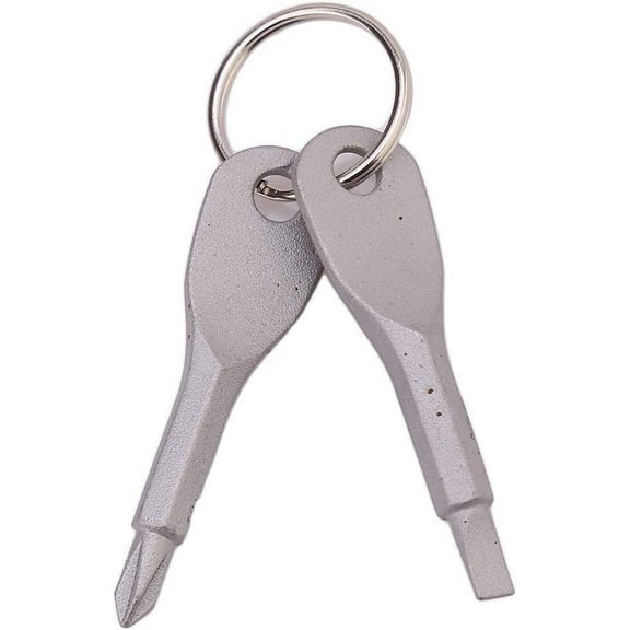 1 Pcs Phillips Screwdrivers Key Shape Precision Die-Cast Steel Mini Slotted Keychain Pocket Repair Tools