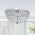 thumbnail image 3 of Elegant Designs Elipse Crystal 13" Modern Metal 2 Light Bowl Shaped Ceiling Flush Mount Fixture, Chrome, 3 of 10