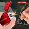 thumbnail image 2 of Waterproof Electric Lighter Windproof Dual Arc USB Rechargeable Flameless Plasma Lighters for Camping Hiking Survival Gear Gifts for Men Fathers Husband,Red, 2 of 7