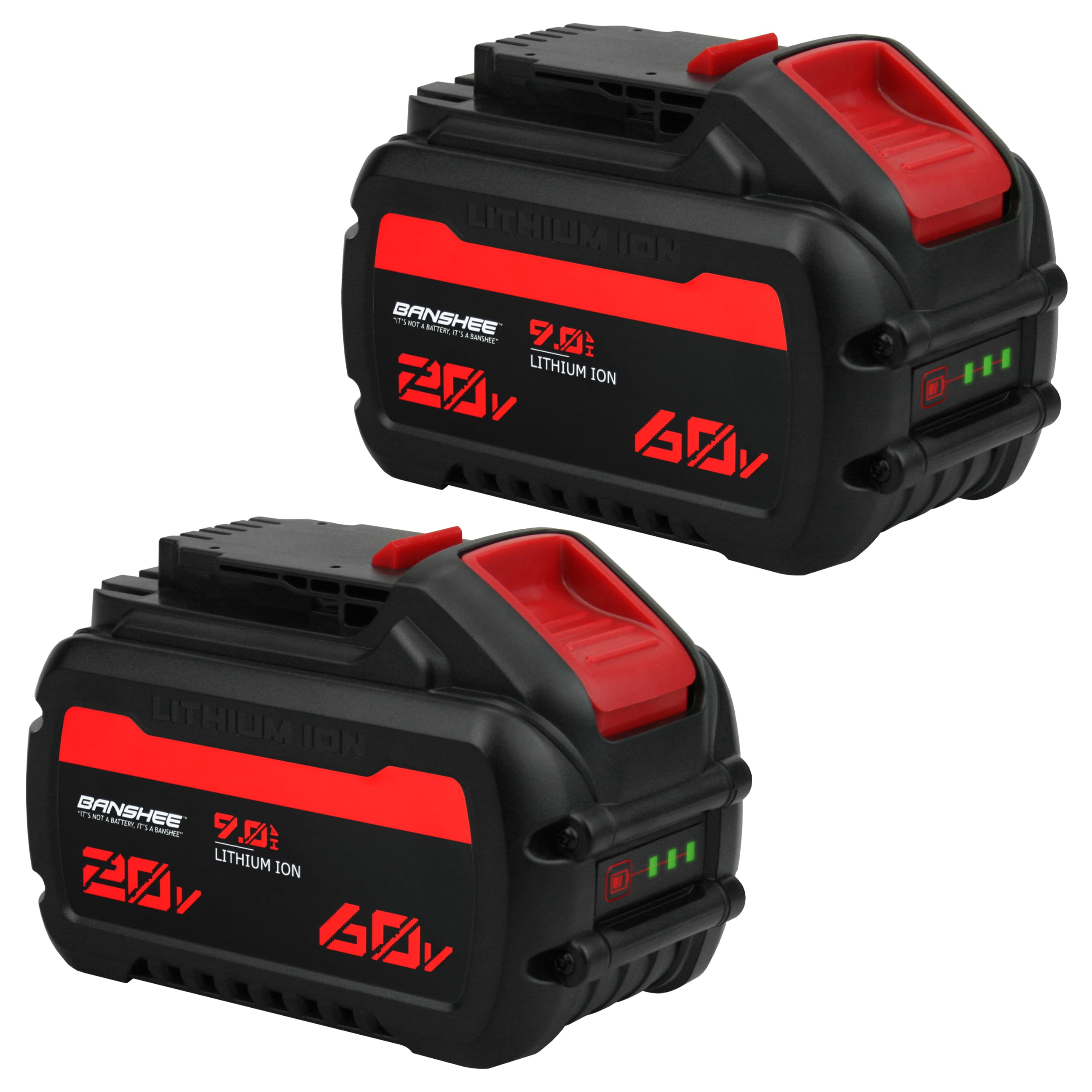 Banshee DCB609-2 Compatible with FLEX 20V/60V Batteries, 9.0-Ah, 2-Pack