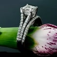 thumbnail image 2 of Lakshya Jewel LLC Princess Cut Cubic Zirconia Unisez Engagement Ring 14k White Gold Plated, 2 of 3