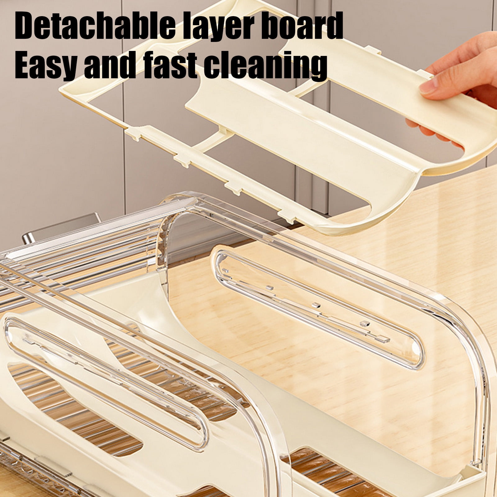Clear Clear Plastic Egg Storage Container With Tray For Refrigerator Airtight Food Box