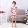 thumbnail image 7 of Rose Rabbit Love Summer Pajama Set Soft Cotton Short Sleeve Sleepwear 2PCS Pajama Sets Breathable Lounge Set Size 12Y, 7 of 7