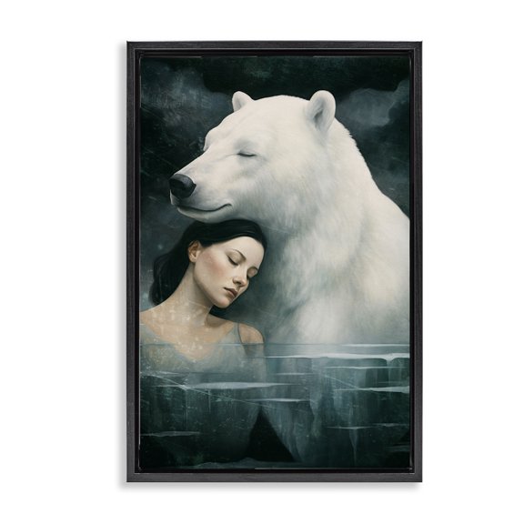 Stupell Industries Contemporary Black Floating Frame Canvas Art, 17 x 25, by Paula Belle Flores