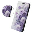thumbnail image 2 of Compatible with iPhone 15 Plus Wallet Case for Women Girls, Garden Flower Pattern Design PU Leather Flip Cover with Card Holder Kickstand Wrist Strap Protective Phone Case, Purple Flower, 2 of 9